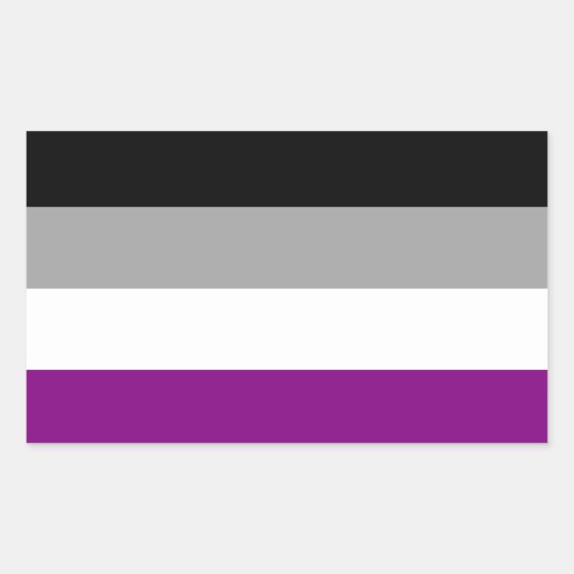 Flag für den asexuellen Stolz Rechteckiger Aufkleber (Vorderseite)