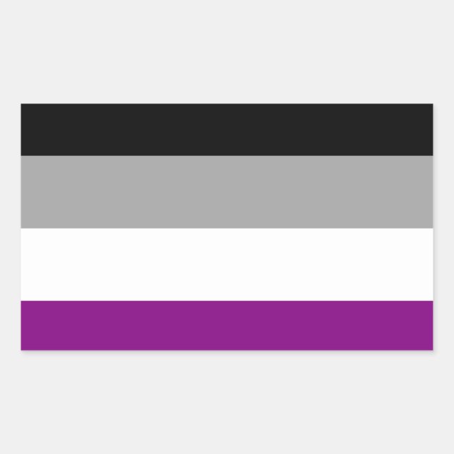 Flag für den asexuellen Stolz Rechteckiger Aufkleber (Vorderseite)