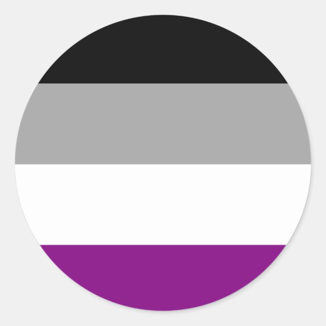 Flag für den asexuellen Stolz Runder Aufkleber (Vorderseite)