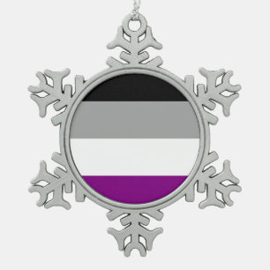 Flag für den asexuellen Stolz Schneeflocken Zinn-Ornament