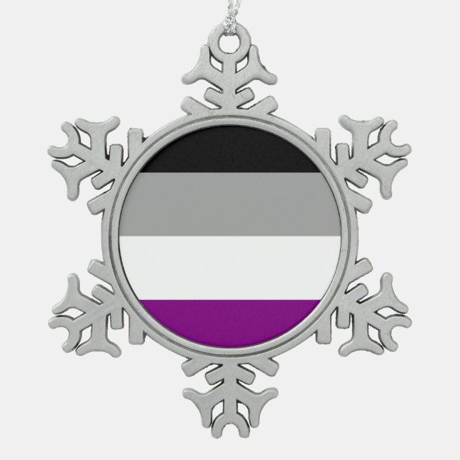 Flag für den asexuellen Stolz Schneeflocken Zinn-Ornament (Vorderseite)