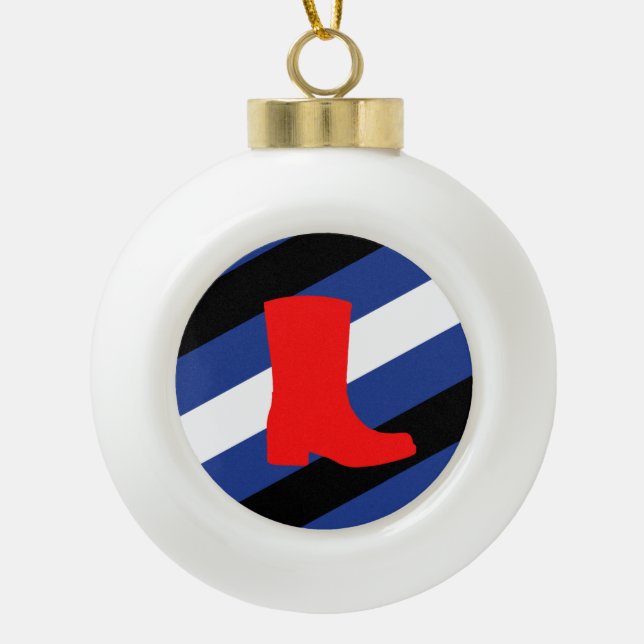 Flag für den Boot-Pride Keramik Kugel-Ornament (Vorderseite)
