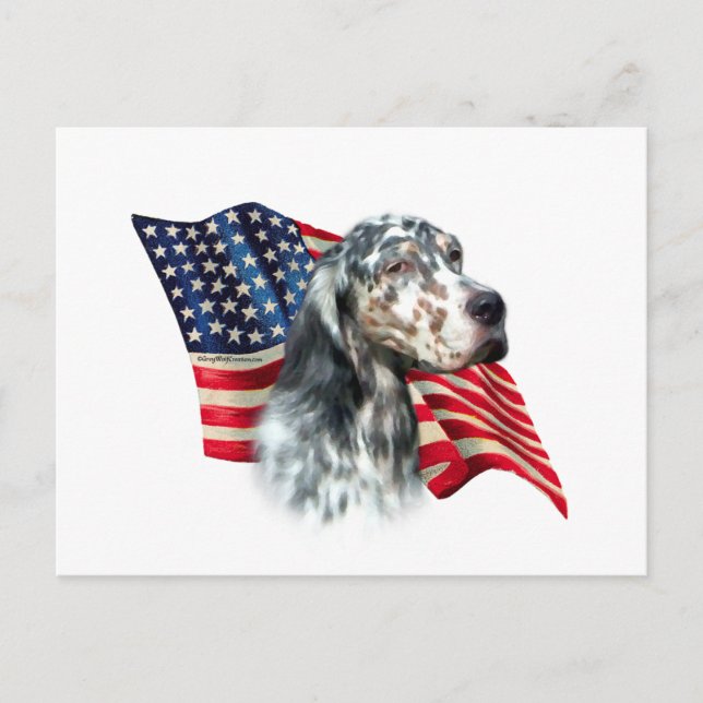 Flag für den englischen Setter Postkarte (Vorderseite)