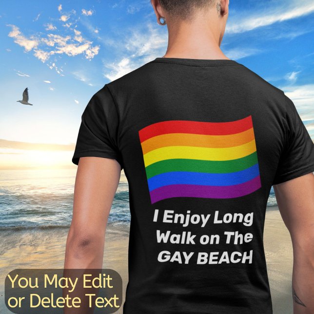 Flag für den Gay Pride "Gay Custom Text Rainbow Fl T-Shirt (Von Creator hochgeladen)