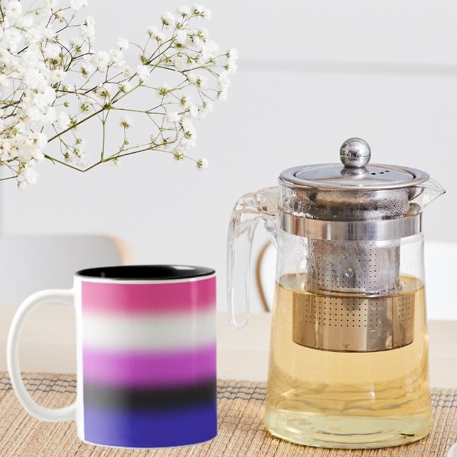 Flag für den Gradient Genderfluid - Flag für Gende Zweifarbige Tasse (Von Creator hochgeladen)