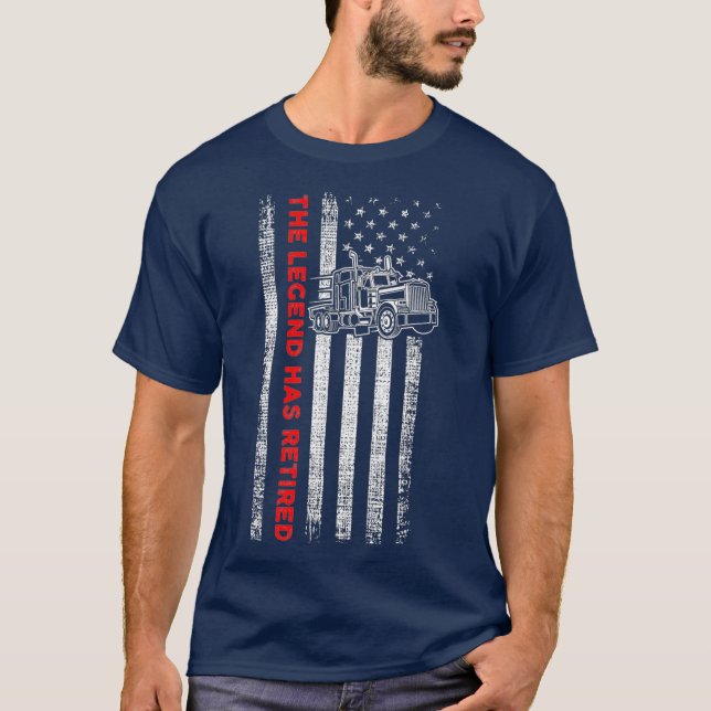 Flag für den LKW-Fahrer Patriotic Trucker T-Shirt (Vorderseite)