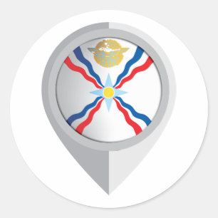 Flag für den Standort des Buttons Assyria Runder Aufkleber