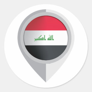 Flag für den Standort des Buttons Irak Runder Aufkleber