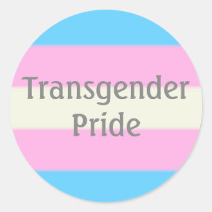 Flag für den Transgender-Wert (Text) Runder Aufkleber
