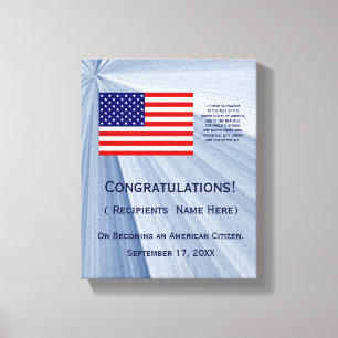 Flag für die amerikanische Staatsbürgerschaft mi Leinwanddruck