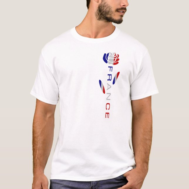 Flag für die französische Rose T-Shirt (Vorderseite)