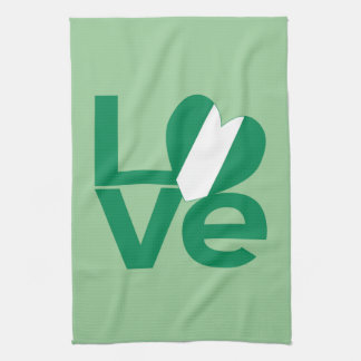 Flag für die grüne LIEBE Nigerias Küchentuch