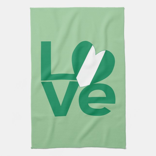 Flag für die grüne LIEBE Nigerias Küchentuch (Vertikal)