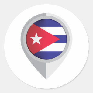Flag für die Position von Cuba Buttone Runder Aufkleber