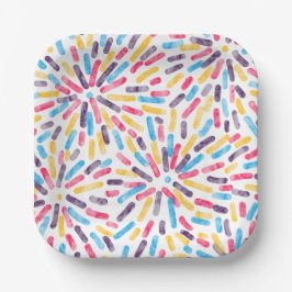 Flag für Feuerwerkskörper Abstrakt Polyamory Pappteller
