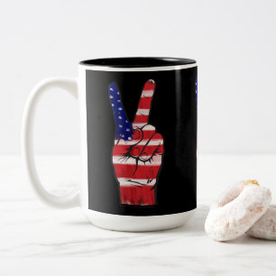 Flag für Friedenszeichen Zweifarbige Tasse