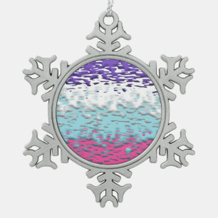 Flag für Funky Trippy Ripply Groovy Multisexual Pr Schneeflocken Zinn-Ornament