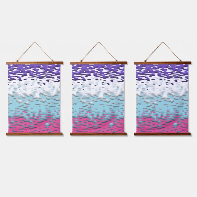 Flag für Funky Trippy Ripply Groovy Multisexual Pr Wandteppich Mit Holzrahmen (Dreifach)