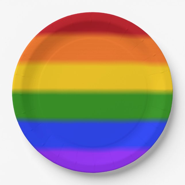 Flag für Gay Pride Pappteller (Vorderseite)