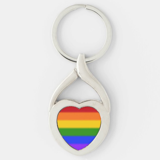Flag für Gay Pride Schlüsselanhänger (Vorderseite)