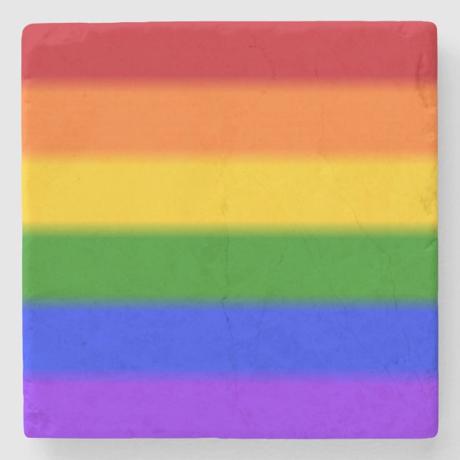 Flag für Gay Pride Steinuntersetzer (Vorderseite)