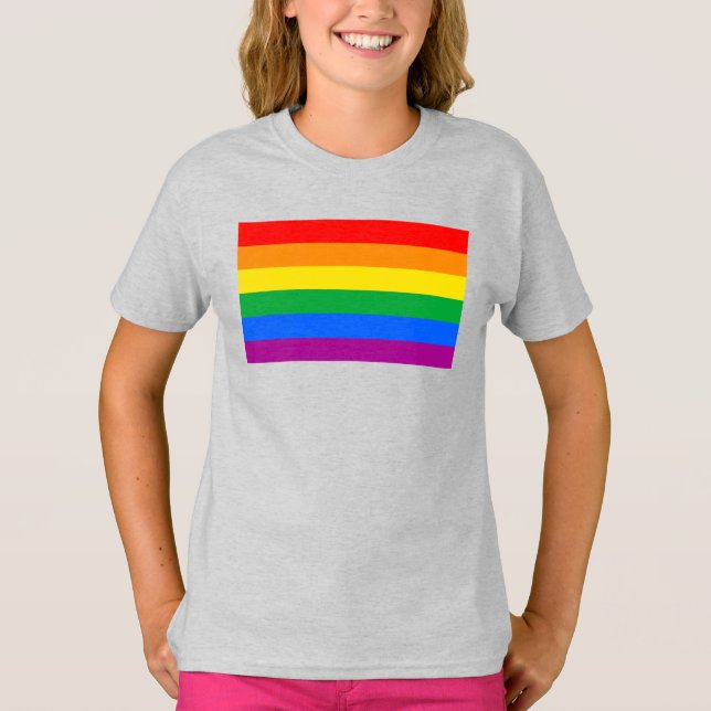 Flag für herkömmliche Gay Pride T-Shirt (Vorderseite)