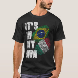 Flag für italienisches und brasilianisches DNA-Gem T-Shirt