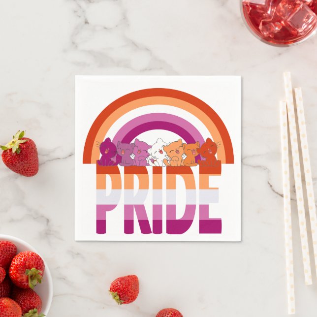 Flag für lesbische Katzen Serviette (Beispiel)