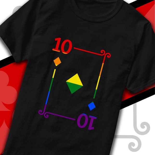 Flag für LGBTQ mit 10 Karten 10 Diamant T-Shirt (Von Creator hochgeladen)