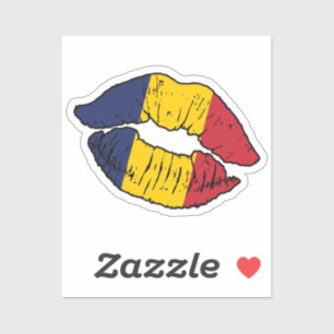 Flag für Lipstick-Liebe des Tschad Chadian Aufkleber