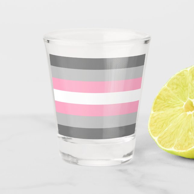 Flag für Mädchen (Demi Girl Pride) (Geschlechtside Schnapsglas (Vorderseite)