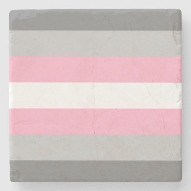 Flag für Mädchen (Demi Girl Pride) (Geschlechtside Steinuntersetzer (Vorderseite)