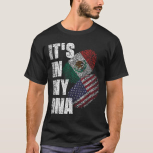 Flag für mexikanisches und amerikanisches Mix-DNA- T-Shirt