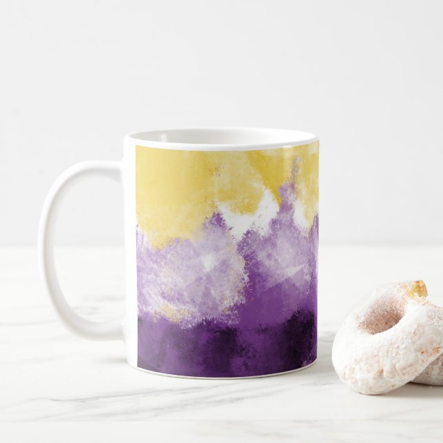 Flag für nicht binäre Farben Kaffeetasse (Mit Donut)