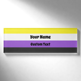 Flag für nicht binären Stolz Namenschild