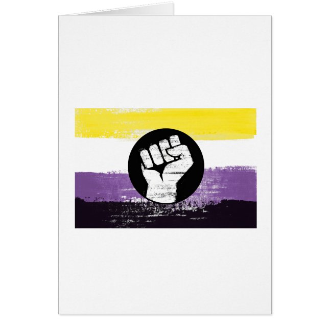 Flag für nichtbinäre gestrichene Proteste (Vorne)