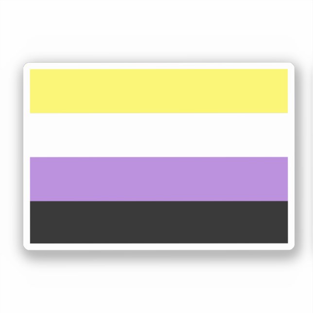 Flag für nichtbinäre Pride Aufkleber (Vorderseite)