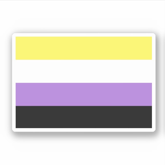 Flag für nichtbinäre Pride Aufkleber (Vorderseite)