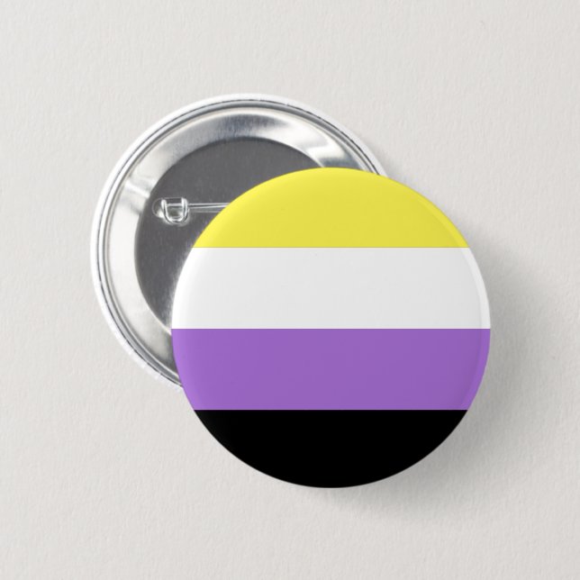 Flag für nichtbinäre Pride Button (Vorne & Hinten)