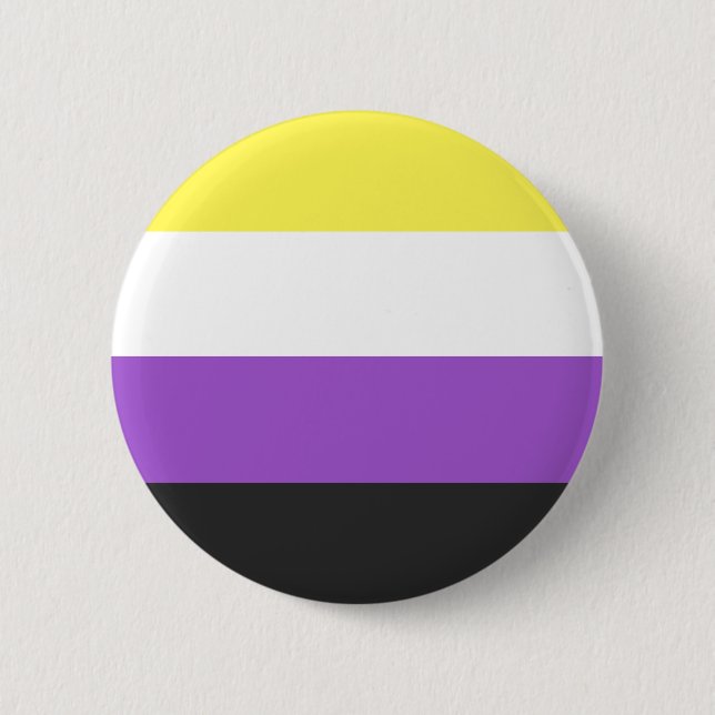 Flag für nichtbinäre Pride Button (Vorderseite)