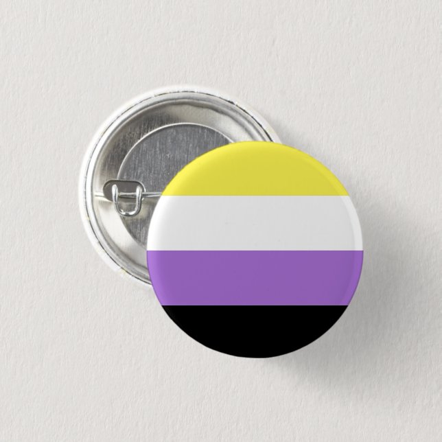 Flag für nichtbinäre Pride Button (Vorne & Hinten)