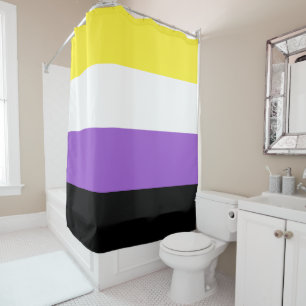 Flag für nichtbinäre Pride Duschvorhang