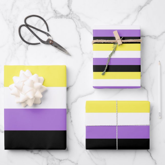 Flag für nichtbinäre Pride Geschenkpapier Set (Vorderseite)