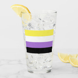 Flag für nichtbinäre Pride Glas