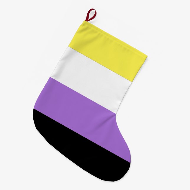 Flag für nichtbinäre Pride Großer Weihnachtsstrumpf (Vorderansicht (hängend))