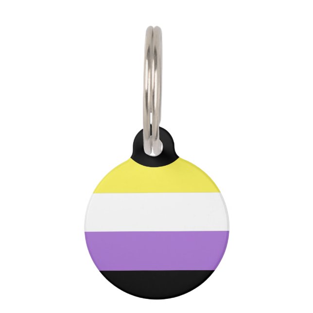 Flag für nichtbinäre Pride Haustiermarke (Vorderseite)