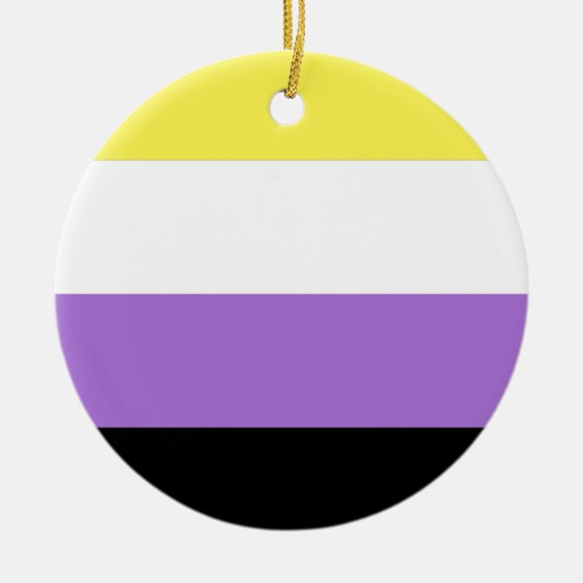 Flag für nichtbinäre Pride Keramik Ornament (Vorne)