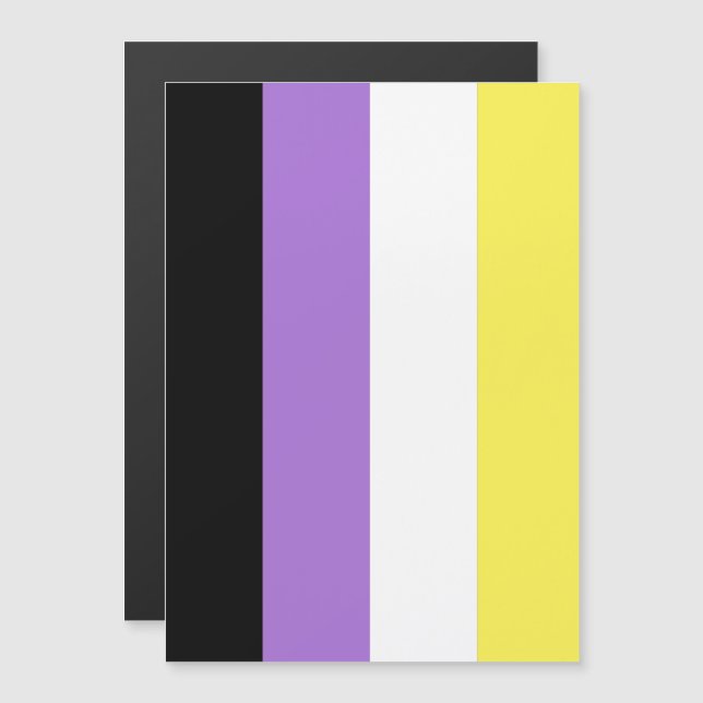 Flag für nichtbinäre Pride Magneteinladung (Vorne/Hinten)