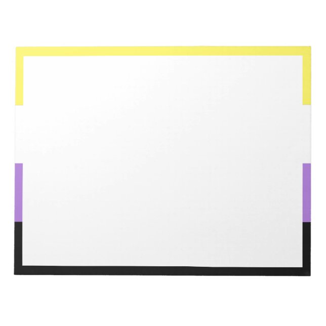 Flag für nichtbinäre Pride Notizblock (Vorderseite)