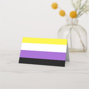 Flag für nichtbinäre Pride Platzkarte
